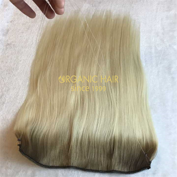No clips-100% russian double drawn flip in hair extension A119